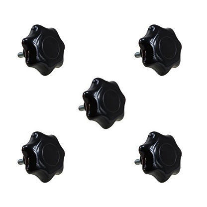 POWERTEC 5 Pack 5/16"-18 7 Star Knobs with 1" Threaded Stud, Thumb Screw Knobs with Bolts for Lawn Mower, Umbrella Base, Woodworking Tools & Jigs, Clamps (71073) - style: 5/16", 7-Star, 1" Stud