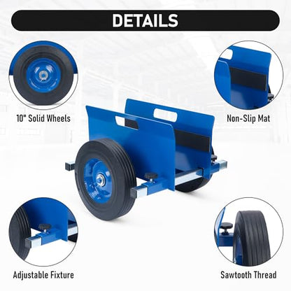 AIWFL Panel Dolly 1100LBS Door Dolly Cart with 10" Solid Wheels - color: Blue