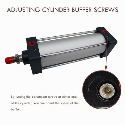 TECHTONGDA Pneumatic Cylinder Air Cylinder Aluminum Alloy Magnetic Stroke Dual Action Cylinder 80mm Cylinder Bore 200mm Stroke - size: 200mm Stroke 80mm Bore