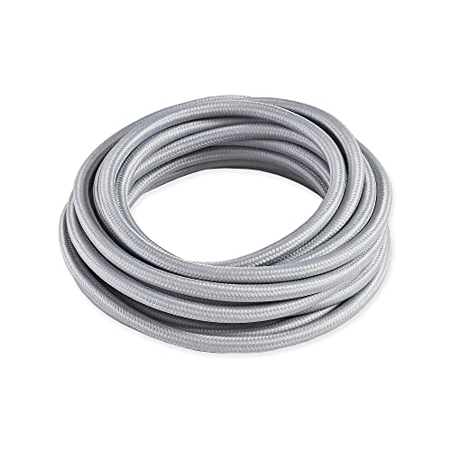 BRIGHTTIA Gray Color Cloth Covered Electrical Wire - 16Ft Textile Cable for Pendant Light Fixture and Vintage Lamp Revival - DIY Lamp Parts for Unique and Creative Lighting Projects (B054) - color: Gray