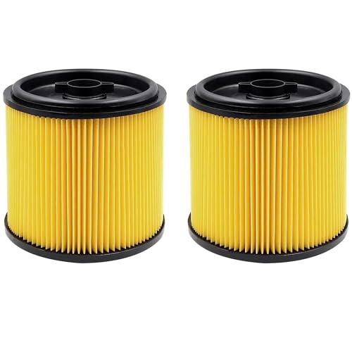 Fette Filter - VCFS Cartridge Filter Replacement Compatible with Vacmaster Filter VCFS, Vacmaster 5-16 Gallon Wet/Dry Vacs, VBV1210 filter. Also fit HART most Shop-Vac 5-20 Gal Vacs - Pack of 2