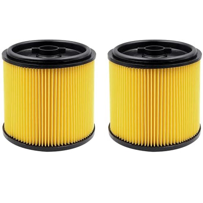 Fette Filter - VCFS Cartridge Filter Replacement Compatible with Vacmaster Filter VCFS, Vacmaster 5-16 Gallon Wet/Dry Vacs, VBV1210 filter. Also fit HART most Shop-Vac 5-20 Gal Vacs - Pack of 2