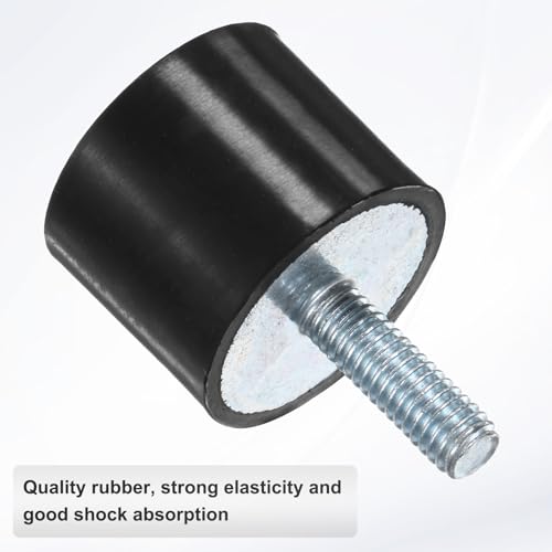 M METERXITY 8-Pack Rubber Mounts D25mmxH20mm Male/Female Vibration Isolators Cylindrical Shock Absorber W M6 x 18mm Studs for Air Compressor/Car/Pump/Boat/Garage Motor/Bobbins Rubber Isolators - size: M6 x 18mm, 25mm x 20mm