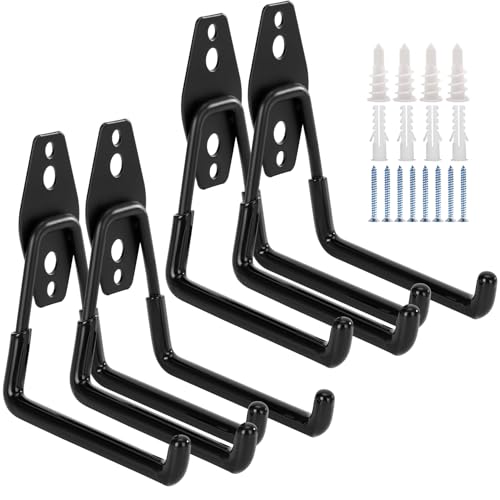 4 Pack Garage Hooks Heavy Duty, 5.1 inch Square Utility Hooks - size: 5.1 inch