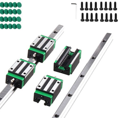Linear Guide Rail 2 X HGR 15-300mm Linear Slide Rail + 4 X Bearing Blocks Linear Guideway Rail for DIY CNC Routers Lathes Mills - size: 300mm, style: Linear Rail HGR15 with Green Bearings