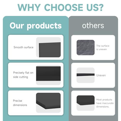 2Pcs Black HDPE Sheet 1/2" Thick 12" x 16" - color: Black, size: 12'' X 16''