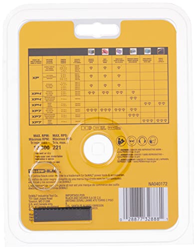 DEWALT Diamond Blade for Masonry, Dry Cutting, Continuous Rim, 7/8-Inch Arbor, 4-1/2-Inch (DW4725) (Pack of 10) - size: 1 Count (Pack of 10)