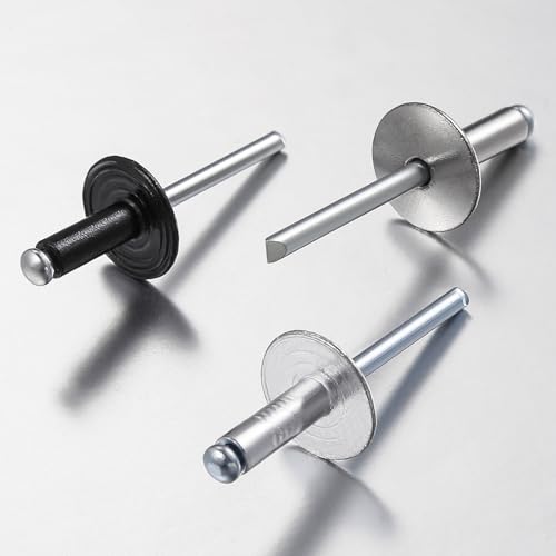 Wensilon(pcs) 1/4 * 3/4" Large Cap Open End Aluminum Blind Rivets,6.4 * 19 Blind Rivet - color: Aluminum, size: 1/4*3/4