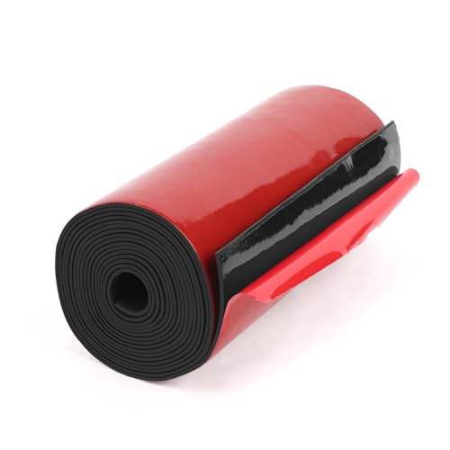 HooTown Adhesive Solid Rubber Strips, Self Neoprene Rubber Sheets Rolls Red - color: 1/16" Thick Adhesive, size: 8” W x 120" L