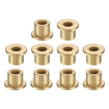 uxcell 10Pcs Flange Sleeve Bearings, 6mm Bore x 10mm OD x 10mm Length, Self-Lubricating Sintered Bronze Bushings - size: 6mm Bore x 10mm OD x 10mm Length