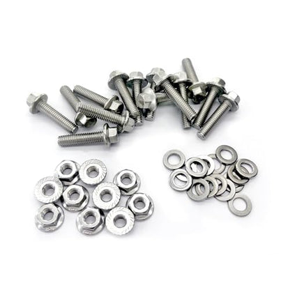 30 Sets M6x1.0-16mm Flanged Hex Head Bolts Kits, Flange Hexagon Screws, Hanger Bolts,Stainless Steel 18-8 (304), M6 Flange Bolt and Nuts,Washer for Securing Exhaust Components for Bicycle (M6x16mm) - size: M6x1.0-16mm