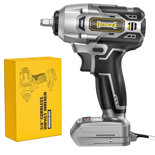 DIYtoolifz Cordless Impact Wrench Compatible with Dewalt 20v Battery: 250Ft-lbs(340N.m) 3/8 inch Brushless Electric Impact Gun, 2400RPM High Torque Impact Driver, Power Impact Wrench, Bare Tool Only - size: 250ft-lbs, style: For Dewalt 20V Battery (Batter
