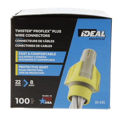 Ideal Electrical Twister Proflex Plus (30-345) - color: Tan/Yellow, size: Box of 100