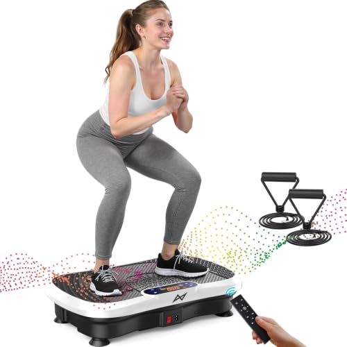 AXV Vibration Plate Exercise Machine Fitness Platform Body Vibrating Board - color: SLIM.WHITE