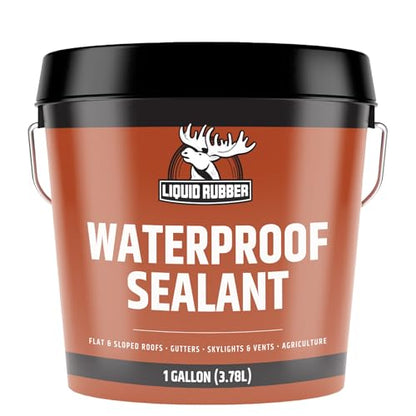 Liquid Rubber Waterproof Sealant - Roof & Gutter Coating, Black, 1 Gallon - size: 1 Gallon