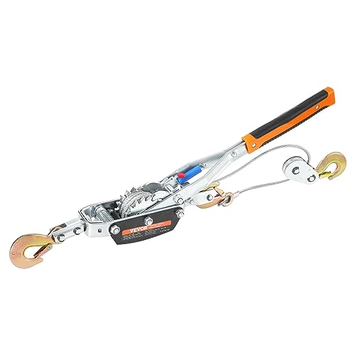 VEVOR Come Along Winch, 5 Ton (11,023 lbs) Pulling Capacity, 11.5 ft Steel Cable, 3 Hooks, Heavy Duty Ratchet Power Puller Tool with Dual Gears, Automotive Hoist Cable Puller Ideal for Vehicle Rescue - size: 5 Ton