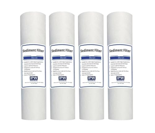 IPW Industries Inc. Compatible to 9-7/8" Purtrex Sediment Depth Filter - 5 Mic (PX05-9 7/8) 93023 - Pack of 4