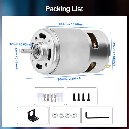 775 High Torque DC Motor, 12V/24V, 10K/20K RPM, D Shaft, 2-Pack - style: D Shaft Motors-2Pack