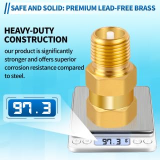 1/2'' NPT Lead-Free Brass RV Camper Water Heater Check Valve, Male-Female - style: Male to Female