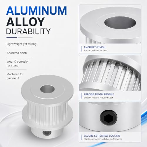 30 Teeth GT2 Timing Belt Pulley, 8mm Bore 6mm Width Synchronous Wheel GT2 Idler Pulley Fit 6mm Belt for 3D Printer Accessories and CNC Machines (3-Pack) - size: 30T 8mm Bore