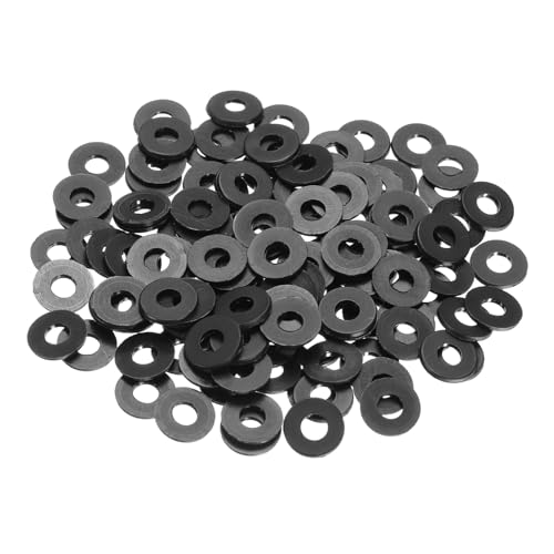 PATIKIL 125 Pcs Nylon Flat Washer M4 4mm ID 10mm OD 1mm THK Black - color: Black, size: 4mm x 10mm x 1mm