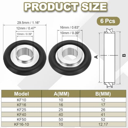 KF16-10 Flange Centering Ring Aluminum Cylinder: 10mmID, 12,17mmOD - size: KF16-10