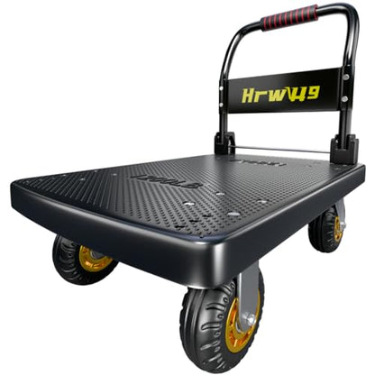 Push Cart, Folding Mobile Platform Trolley (Black) - color: Black