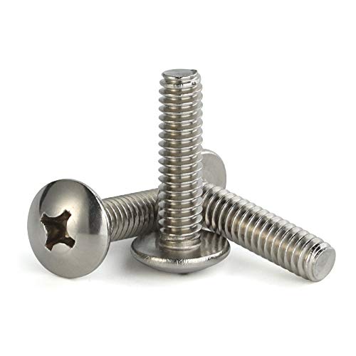 Mellewell M6-1.0 x 10mm Truss Head Machine Screws, Full Thread, 18-8 Stainless Steel, Quantity 25 - color: Silver, size: M6-1.0 x 10mm
