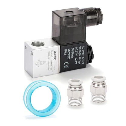 1/4" NPT Solenoid Valve 2V025-08, 2-Way Normally Closed, AC 110V, DIN - size: NPT1/4″/AC110/Junction on Box, style: 2-Way Solenoid Valve