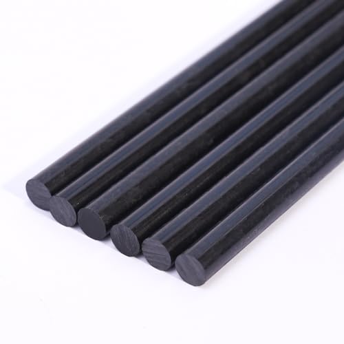 Plastic Round Rod 6-Pack - 1/2 Inch Dia 12 inch Length Black (POM) Polyoxymethylene Rods Engineering Plastic Round Bars (0.5in×12in, 6) - size: 0.5 in × 12 in