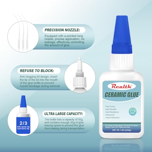 Ceramic Glue Clear 30g, Food Safe Glue for Ceramic Repair - size: 30g, style: Ceramic Glue