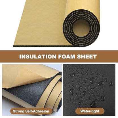 Eunice Sponge Neoprene Foam Sheet with Adhesive, 12 in x 59 in x 1/2 in - size: 12 in x 59 in x 1/2 in