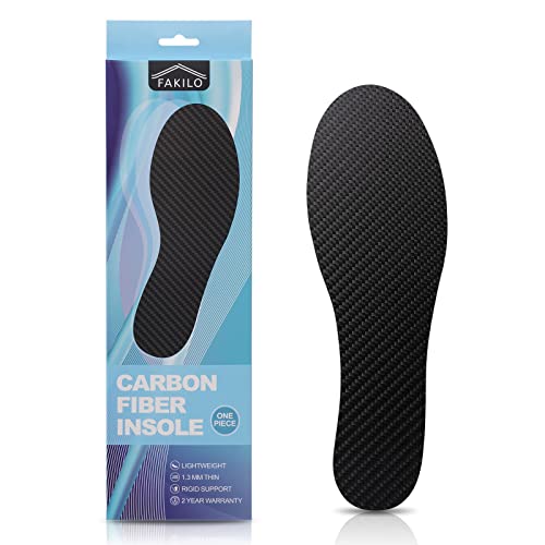 Carbon Fiber Insole 1 Piece, FAKILO Carbon Fiber Insoles Shoes Insert for Women Men, Rigid Support for Hallux Rigidus, Turf Toe, Foot Fractures, Mortons Toe - 253mm - size: 253 mm - Women's Size 9-9.5, Men's 8-8.5