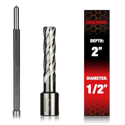 ANGELSWORD M2 HSS Annular Cutter,Diameter 1/2" x Depth 2",Mag Drill Bit - size: B. 1/2" Diameter, style: HSS 2" Cut Depth