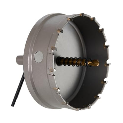 BLACK CANYON 3-1/2" Carbide Hole Saw, Doubling as Hole Saw & Drill bit with 3-Flat Shank and YG10X Carbide Cutter Head. Ideal for Stainless Steel, Aluminum, Carbon Steel - size: 3-1/2 inch