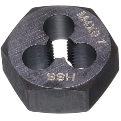 HARFINGTON Hex Threading Die M4 x 0.7 Metric Thread Right Hand High Speed Steel Rethreading Fixed Die Screw Cutting Tapping Repair Tool - size: M4 x 0.7
