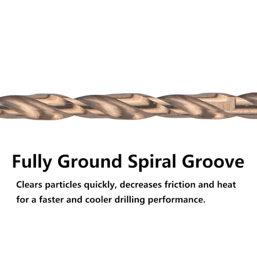 9/64 in. x 6 in. Cobalt Aircraft Extension Drill Bits Set(5PCS), M35 High Speed Steel Drill Bit Extra Long Deep Hole Drilling for Stainless Steel, Plastic and Wood - size: 9/64"x6"(5PCS)