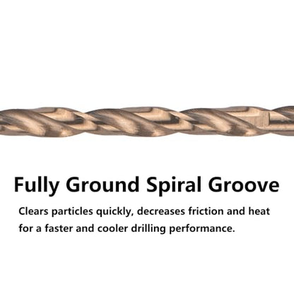 9/64 in. x 6 in. Cobalt Aircraft Extension Drill Bits Set(5PCS), M35 High Speed Steel Drill Bit Extra Long Deep Hole Drilling for Stainless Steel, Plastic and Wood - size: 9/64"x6"(5PCS)