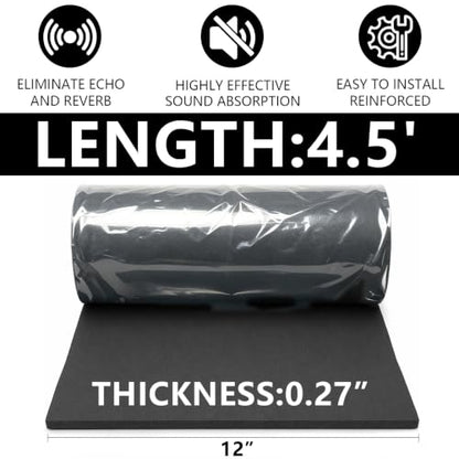 Neoprene Foam Rubber Sheet Adhesive for Soundproofing (12x54x0.25)