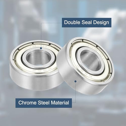 uxcell 8 Pack 696ZZ Deep Groove Ball Bearings, 6x15x5mm Chrome Steel Double Shield Bearing for Electric Motor, Home Appliances, Garden Machinery, (ABEC5) - size: 696ZZ