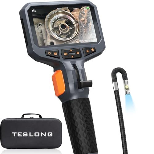 Teslong Articulating Borescope with Dual Lens Endoscope and 8+1 LED Lights