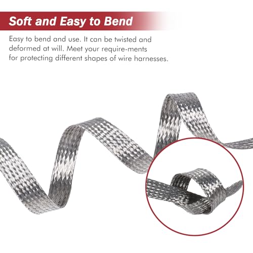 Wire Shielding Sleeve EMI RFI ESD Tinned Copper Metal Braid Ground Strap Electronics Cable Wrap Mesh Signal Interference Screening 7/16" ID (11/16 inch - 26ft) - size: 11/16 inch - 26ft