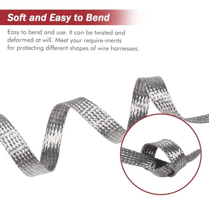 Wire Shielding Sleeve EMI RFI ESD Tinned Copper Metal Braid Ground Strap Electronics Cable Wrap Mesh Signal Interference Screening 7/16" ID (11/16 inch - 26ft) - size: 11/16 inch - 26ft