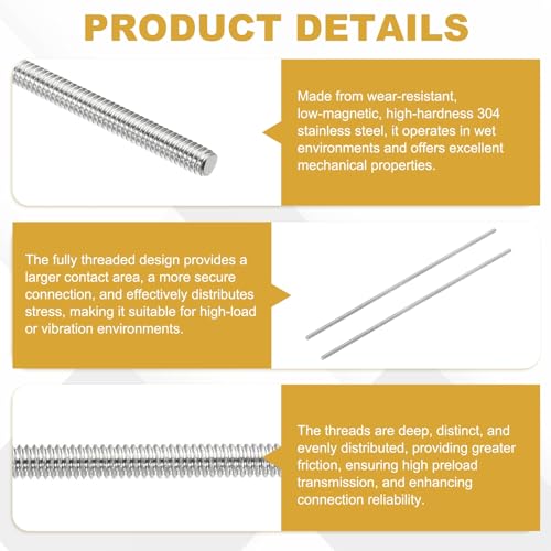 uxcell 10Pcs Fully Threaded Rod M2 x 0.4mm Pitch 110mm/4 Inch Threaded - size: M2x0.4mmx110mm