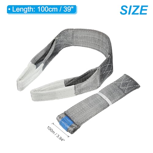PATIKIL Lifting Slings Straps, 1 Pcs Polyester 3ft Heavy Web Slings Duty Flat Lifting Belts Pull Lifting Straps Slings Mount(8818lbs), Grey - color: Grey, size: 8818lbs
