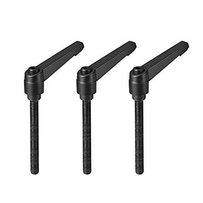 uxcell M8 x 70mm Handle Adjustable Clamping Lever Thread Push Button Ratchet Male Threaded Stud Knobs Locking Rotating Screw Handles Quick Release Bolt Black 3pcs - size: M8x70mm
