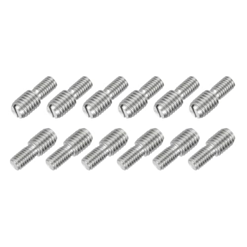 M4x10mm to M6x10mm Double End Threaded Stud Screw Reducing Bolt,304 Stainless Steel Thread Reducer Adapter for Furniture Fastener Welding, Hardware Connectors 12 Pack - size: M4x10mm to M6x10mm
