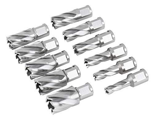 Accusize Industrial Tools HSS Annular Cutter, N10 - size: 7/16" to 1-1/16", 1" Cutting Depth, style: Styling Strong Case
