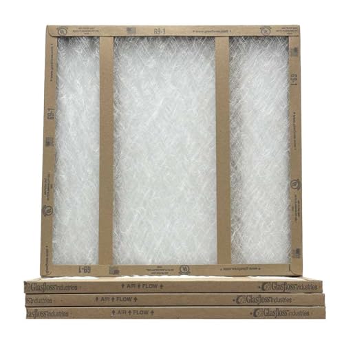 18x18x1 Fiberglass Air Filters, 4-Pack, AC & Furnace, Glasfloss - size: 18x18x1
