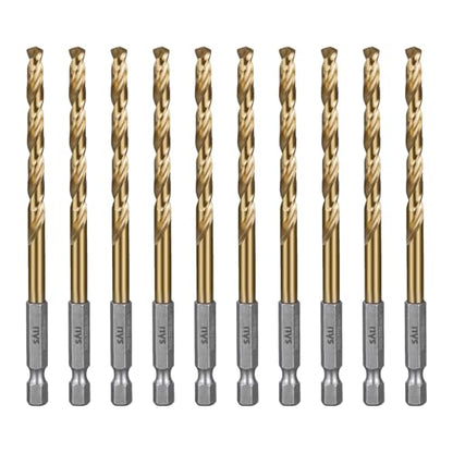 SALI Cobalt Drill Bit Set,10 Pack 7/32 Inch High Speed Steel Hex Shank Jobber Drill Bits, for Hardwood, Aluminum,Metal,Copper,Alloyed Steel - size: 7/32 in